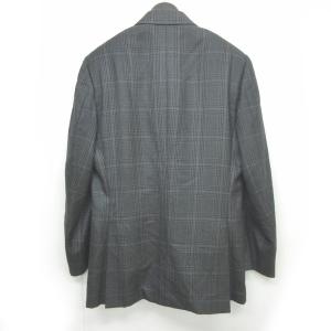 HERMES カシミヤ100% テーラードジャケット チェックグレー 系