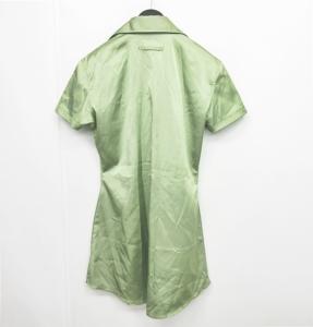 Jean Paul GAULTIER FEMME シャツ ブラウス チュニック 切抜き加工 半袖 黄緑 グリーン 40