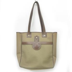 HUNTING WORLD トートバッグ ショルダーバッグ キャンバス 切替 レザー ロゴ パッチ ブラウン