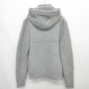 Bark ニットコート ジャケット ウール フード ローゲージ 灰 グレー XS