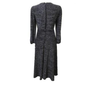 alice + olivia 近年モデル ワンピース ロング 長袖 2 S フロントスリット ウエストリボン ラメ ブラックRRR