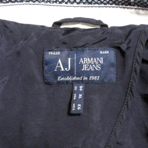 ARMANI JEANS ジャケット ネイビー 紺 テーラード 2B 小紋柄 総柄 背抜き EU54 USA XL 185