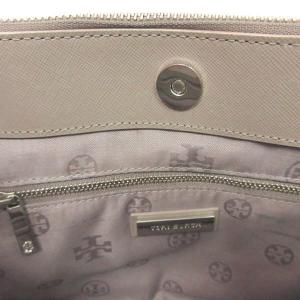 TORY BURCH ハンドバッグ ショルダーバッグ 2WAY ロゴ カットワーク レザー 灰 ベージュ 系