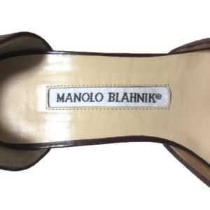 MANOLO BLAHNIK パンプス セパレート ハイヒール ポインデットトゥ 茶 ブラウン 36 23cm