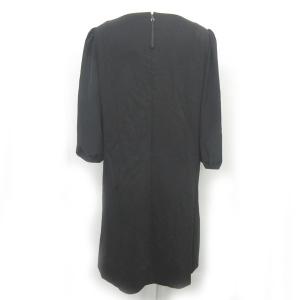 TO BE CHIC ワンピース コットン 切替 レース 装飾 7分袖 黒 ベージュ 系 46