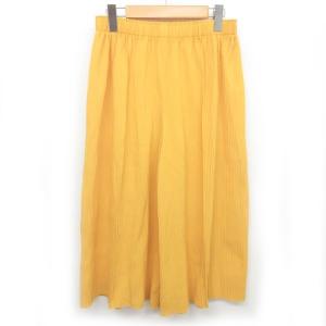 A.POC INSIDE ワイドパンツ ガウチョパンツ イージーパンツ プリーツ加工 黄 イエロー