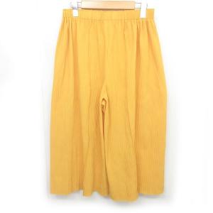 me ISSEY MIYAKE A.POC INSIDE ワイドパンツ ガウチョパンツ イージーパンツ プリーツ加工 黄 イエロー