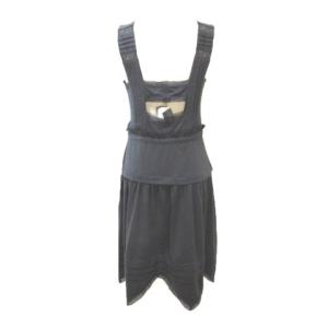 MARC by MARC JACOBS タグ付き シルクひざ丈ノースリーブワンピース チャコールグレー