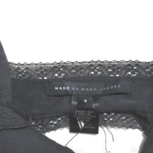 MARC by MARC JACOBS タグ付き シルクひざ丈ノースリーブワンピース チャコールグレー