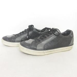LOUIS VUITTON スニーカー モノグラム レザー メダリオン 7 1 グレー ブラック