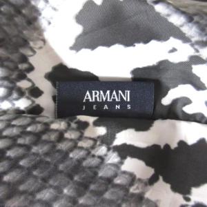 ARMANI JEANS ショルダーバッグ パイソン ロゴプリント ブラック系 RRR X