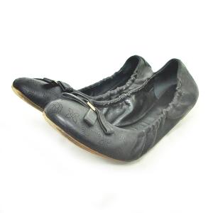 マヒナ フラットシューズ LVロゴ 38 ブラック