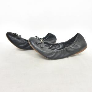 LOUIS VUITTON マヒナ フラットシューズ LVロゴ 38 ブラック