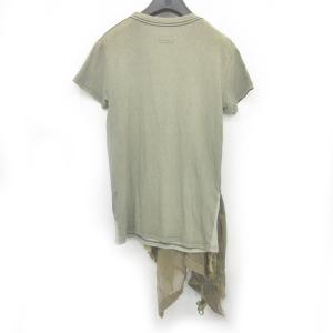 KAPITAL KOUNTRY カットソー Tシャツ 変形 切替 装飾 天竺 半袖 カーキ グリーン 系 1 S