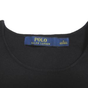 POLO RALPH LAUREN レーヨンニットひざ丈ノースリーブワンピース S/160 ブラック 