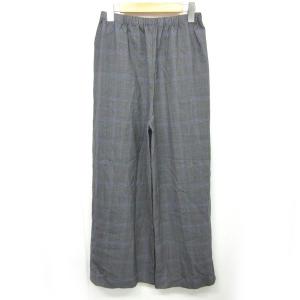 ENFOLD 18AW ワイドパンツ ウール グレンチェック 灰 グレー 系 36