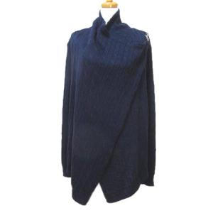 SPORT ニット ネイビー カシュクール セーター 長袖 ケーブル 紺 L/170