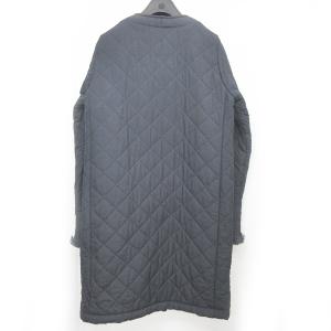 MACKINTOSH 英国製 キルティングコート 中綿ジャケット ロング 裏ボア ノーカラー 紺 ネイビー 8