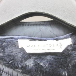 MACKINTOSH 英国製 キルティングコート 中綿ジャケット ロング 裏ボア ノーカラー 紺 ネイビー 8