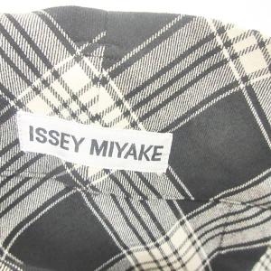 ISSEY MIYAKE チェックウールパンツ 変形デザイン ストレッチ ブラック