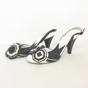 CHANEL サフラワーモチーフハイヒールンダル 36 ホワイト