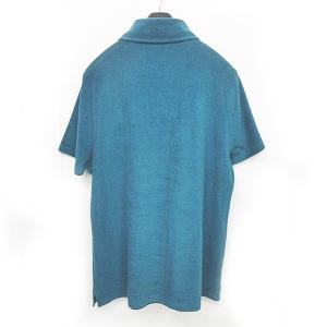 HERMES ポロシャツ パイル地 M ブルー