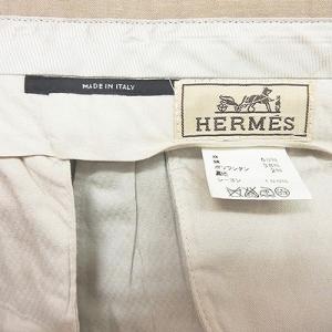 HERMES リネン スラックス 48 ベージュ