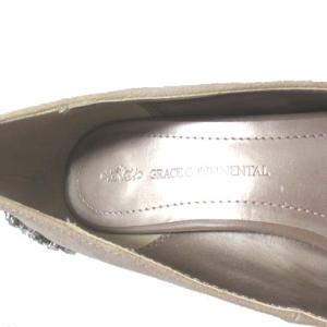 GRACE CONTINENTAL スエードビジューハイヒールパンプス ベージュ