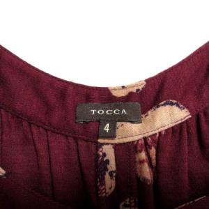 TOCCA ウール花柄ノースリーブワンピース ボルドー