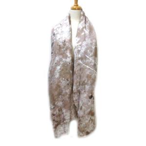 Faliero Sarti ストール 総柄 ペイント ピンク系 モダール リネン