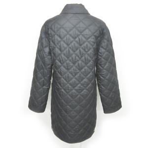 Salvatore Ferragamo ヴィンテージ キルティングコート 中綿ジャケット ロング シルク 裏地 ガンチーニ柄 黒 XS