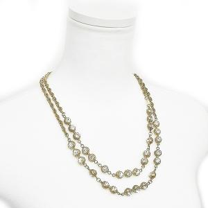 ヴィンテージ 1982 オールド チェーンネックレス ボール ラインストーン ゴールド