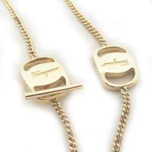 Salvatore Ferragamo ヴァラ チェーンブレスレット ロゴ ゴールド系