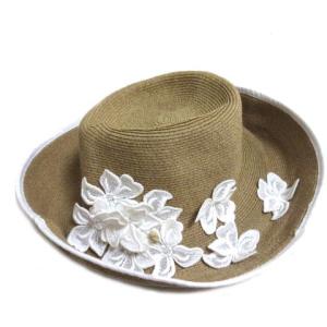 Athena New York 19SS 帽子 レディースストローハット 麦わら帽子 レース ベージュ系 RRR X