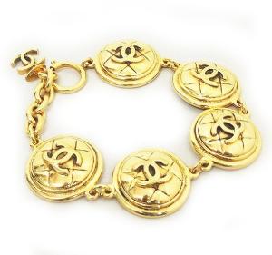 ヴィンテージ マトラッセ ココマーク ブレスレット チェーン GP 5 ラウンド ゴールド