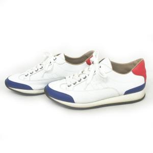 HERMES クイック スニーカー ローカット レザー 切替 Hロゴ 白