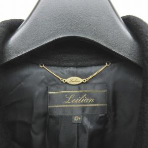 Leilian カシミヤ100% ロングコート ジャケット ダブル ブラック 13+ ECR12 0123