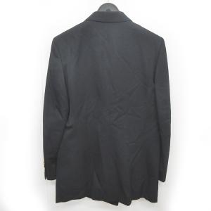 Aquascutum テーラードジャケット ブレザー 紺ブレ ウール 金ボタン ダブル 総裏 黒 紺 系 9 ECR12 1226