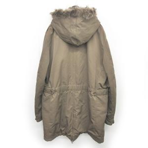 Salvatore Ferragamo 中綿コート ジャケット ロング 切替 マーモットファー フード ブラウン 52 ECR12 1216