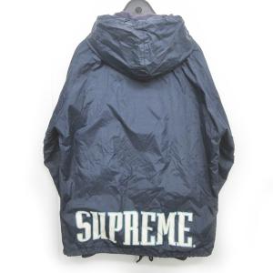 Supreme バックロゴ ナイロンジャケット ジップアップ M ネイビー