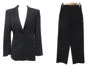 スーツセットアップ 1B ウール ジャケット 38 スラックス 40 ブラック