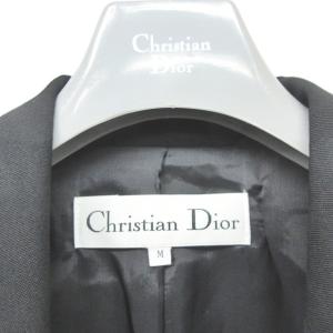 Christian Dior ヴィンテージ テーラードジャケット ブレザー ロング エンブレム 刺繍 1ボタン ブラック M