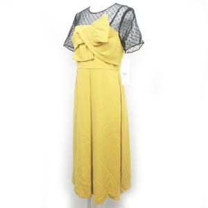 Diagram GRACE CONTINENTAL 18AW フロント リボン ドレープ ワンピース フロッキー 黄 38