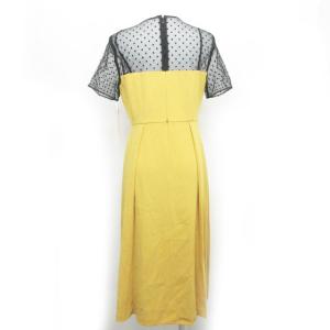 Diagram GRACE CONTINENTAL 18AW フロント リボン ドレープ ワンピース フロッキー 黄 38