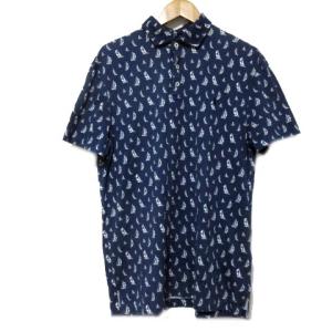 ポロシャツ ヨット柄 ポニー ワンポイント 半袖 ネイビー