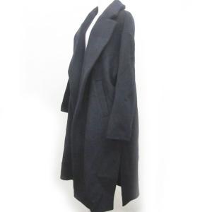 ENFOLD 18AW 300BA230-1640 ダブル ビーバー スリット コート ジャケット ロング 前開き ウール ネイビー