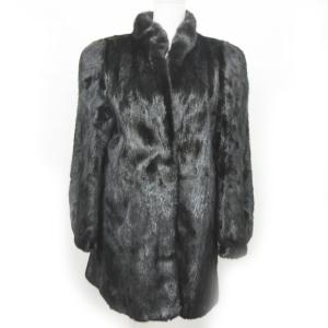 FURDi 金サガ サガミンクファーハーフコート 約M 黒