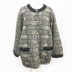 ヴィンテージ life ニット カーディガン 長袖 ウール 黒 ベージュ