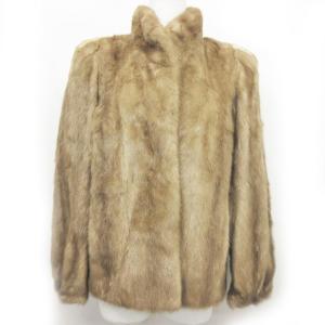 美品 銀サガ ミンクファー コート ジャケット ハーフ 毛皮 ベージュ 11 0112 ECR13
