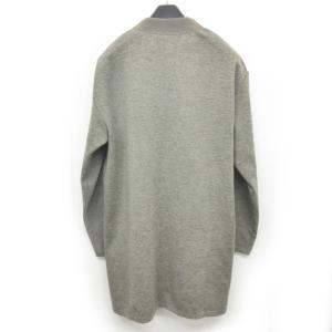 Salvatore Ferragamo ロングカーディガン ウール ロゴ ボタン アシンメトリー S グレー